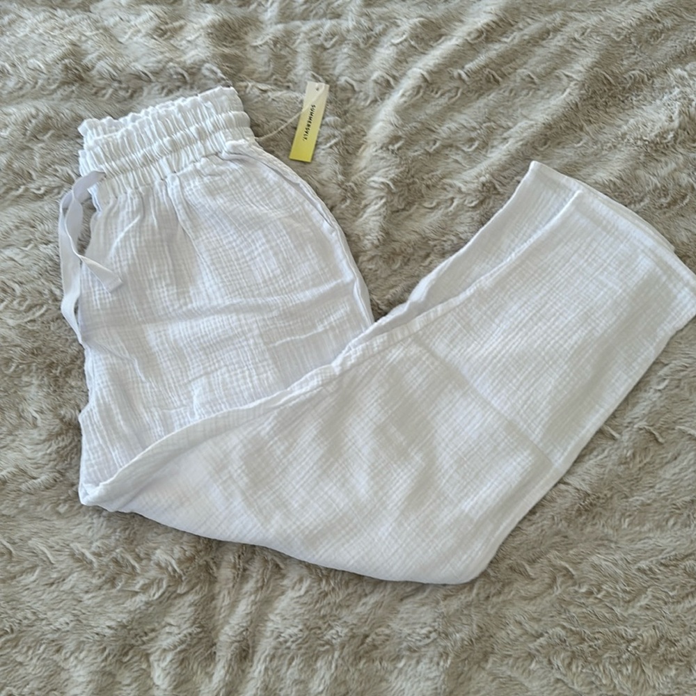 Summersalt white Gauze Wide leg pants
